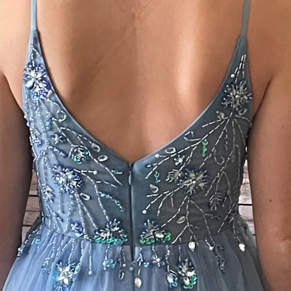 Periwinkle Tulle Prom Dress - Picture 5 of 6